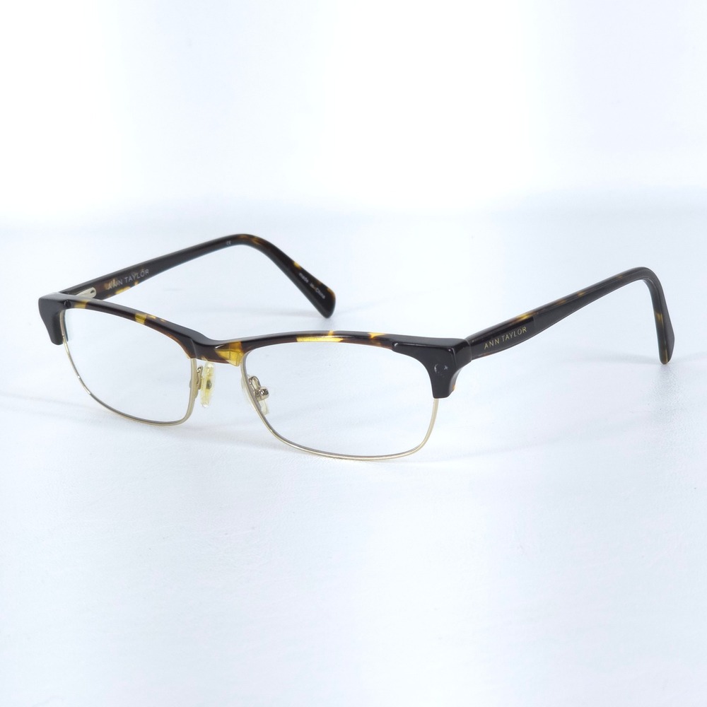 Ann Taylor AT213 Eyeglass Frames 54-17 133 Tortoise Gold Browline Rectangle